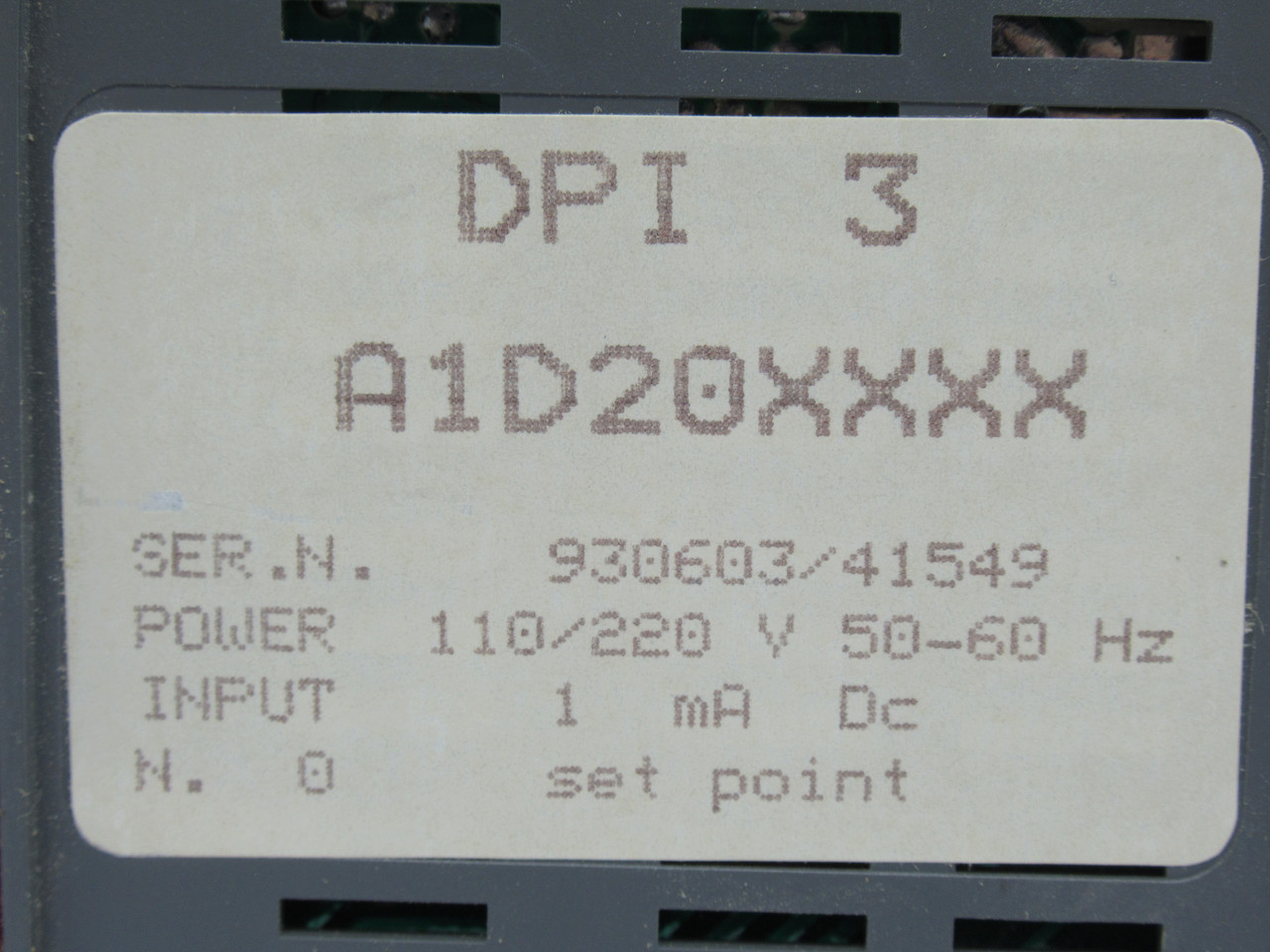 Pantec DPI-3 Digital Panel Meter 110/120V 50/60Hz 1mA USED