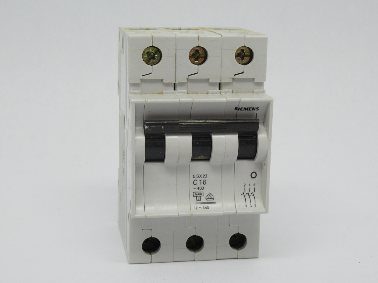 Siemens 5SX2316-7 C-Curve Circuit Breaker 16A 400VAC 3-Pole USED