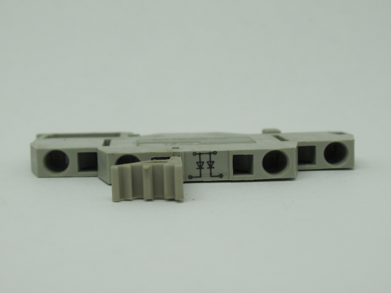 Wago 281-635/281-490 Component Terminal Block w/ 2 Diodes 4mm Gray USED