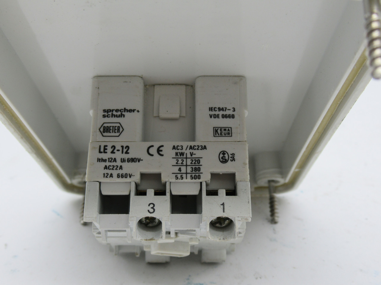 Sprecher & Schuh LE2-12 Enclosed Rotary Cam Switch 12A 600V USED