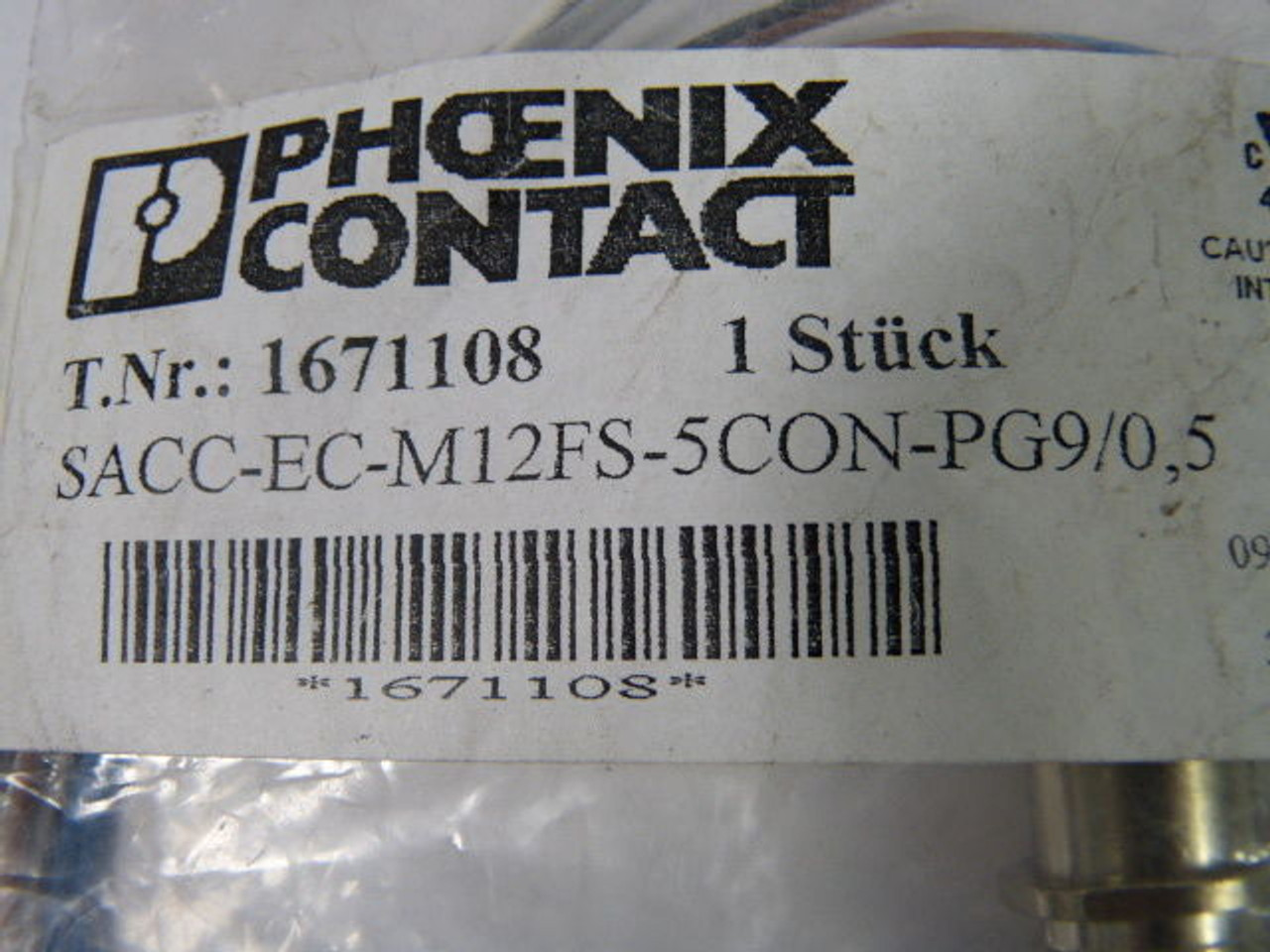 Phoenix Contact SACC-EC-M12FS-5CON-PG9/0.5 Connector Flush Type Sensor ! NEW !