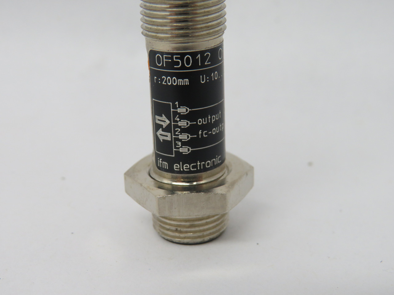 IFM OF5012 OFT-FPKG/US Proximity Sensor 10-36VDC 200mm Range 35mA USED