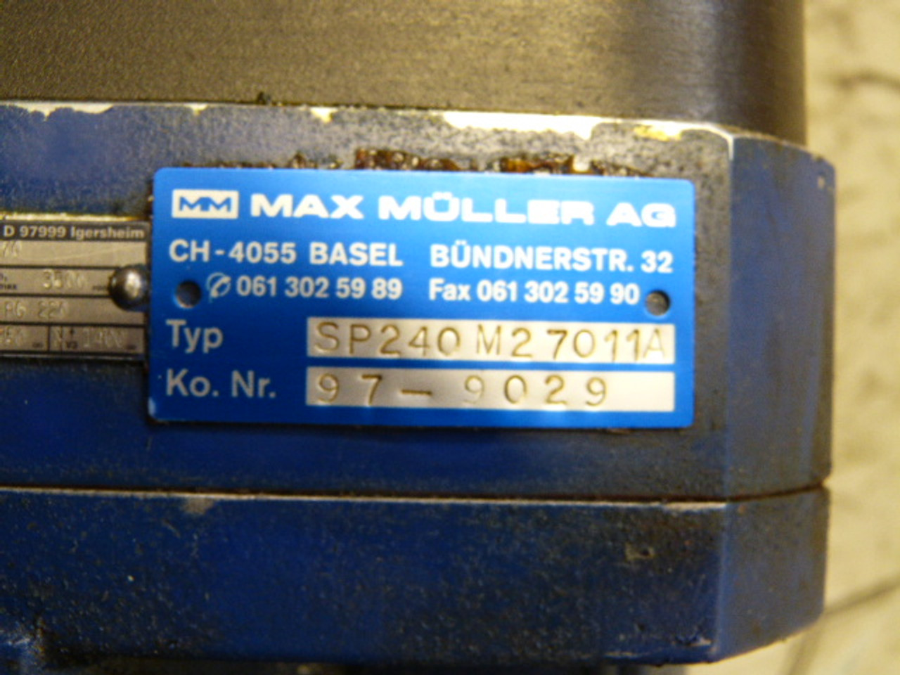 Moeller SP240M27011A W/ 1326AS-B660E-21 Brushless Motor 3000Rpm 3Ph 460V USED