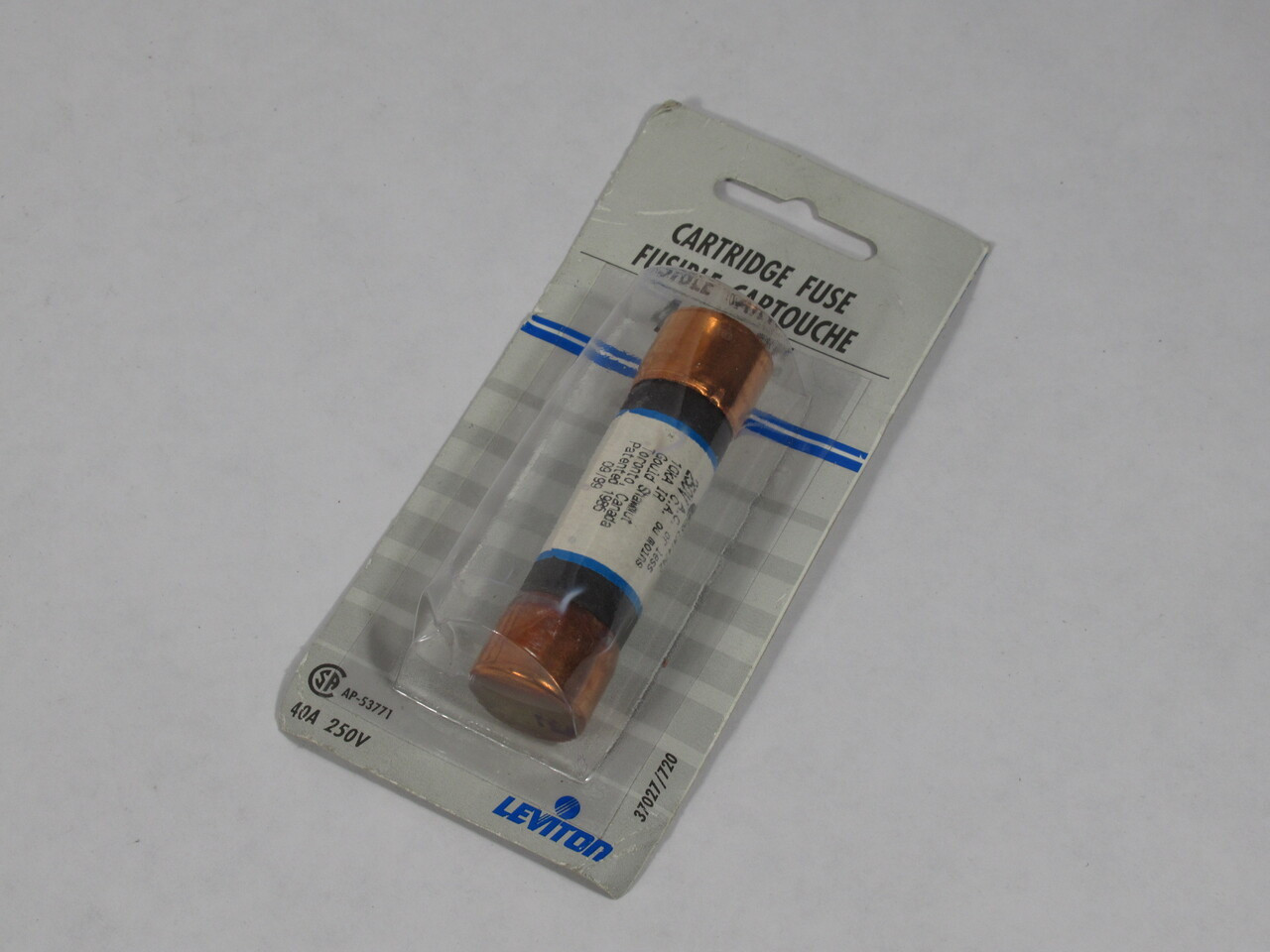 Leviton NRN40 One Time Cartridge Fuse Type P 40A 250V NEW