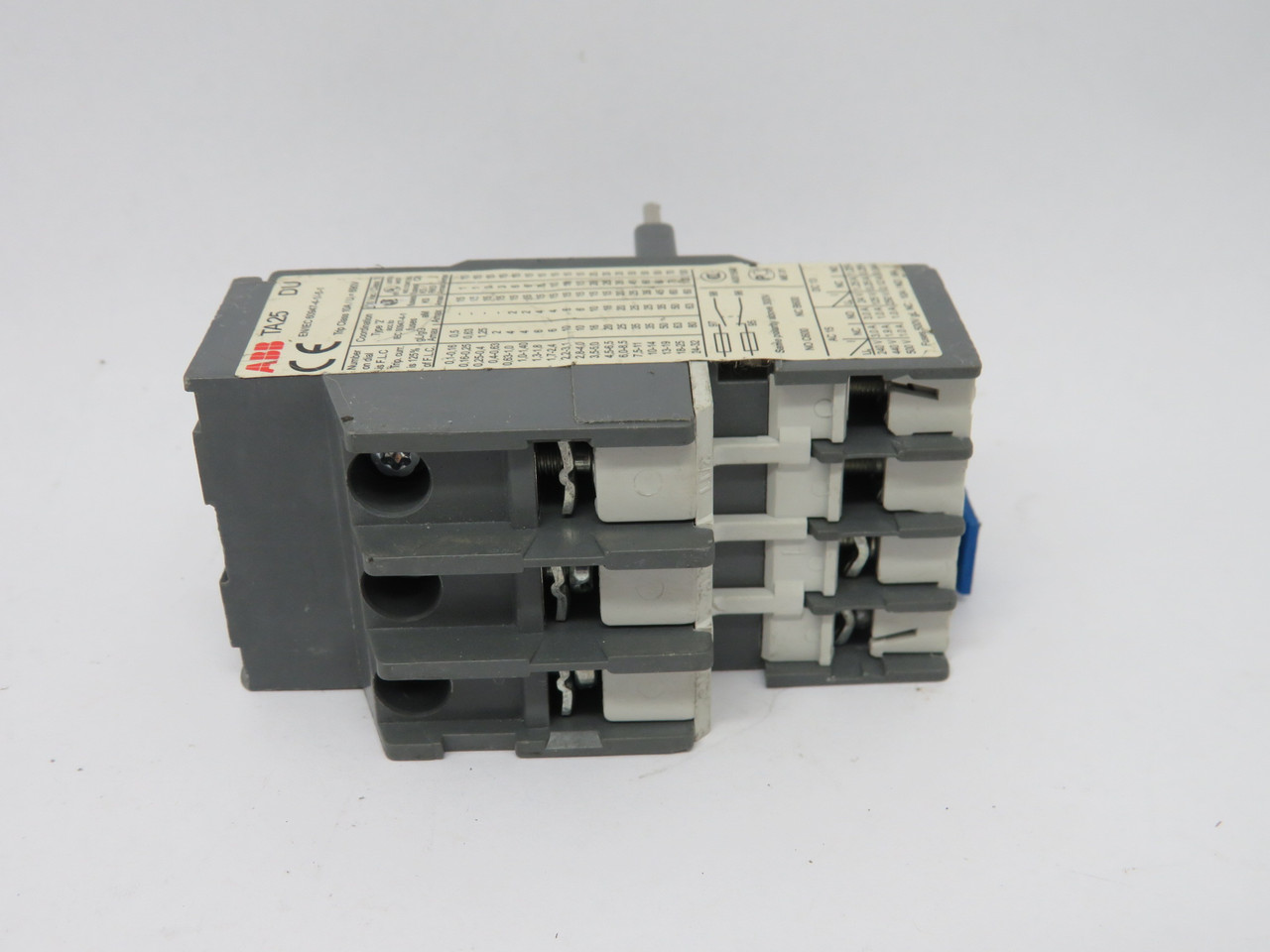 ABB TA25DU-1.8 Overload Relay 1.3-1.8Amp COSMETIC CRACK USED