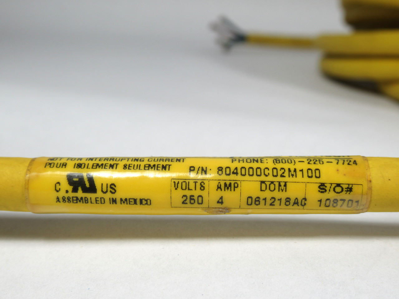 Brad Harrison 804000C02M100 Cordset 4 Pin 10M USED
