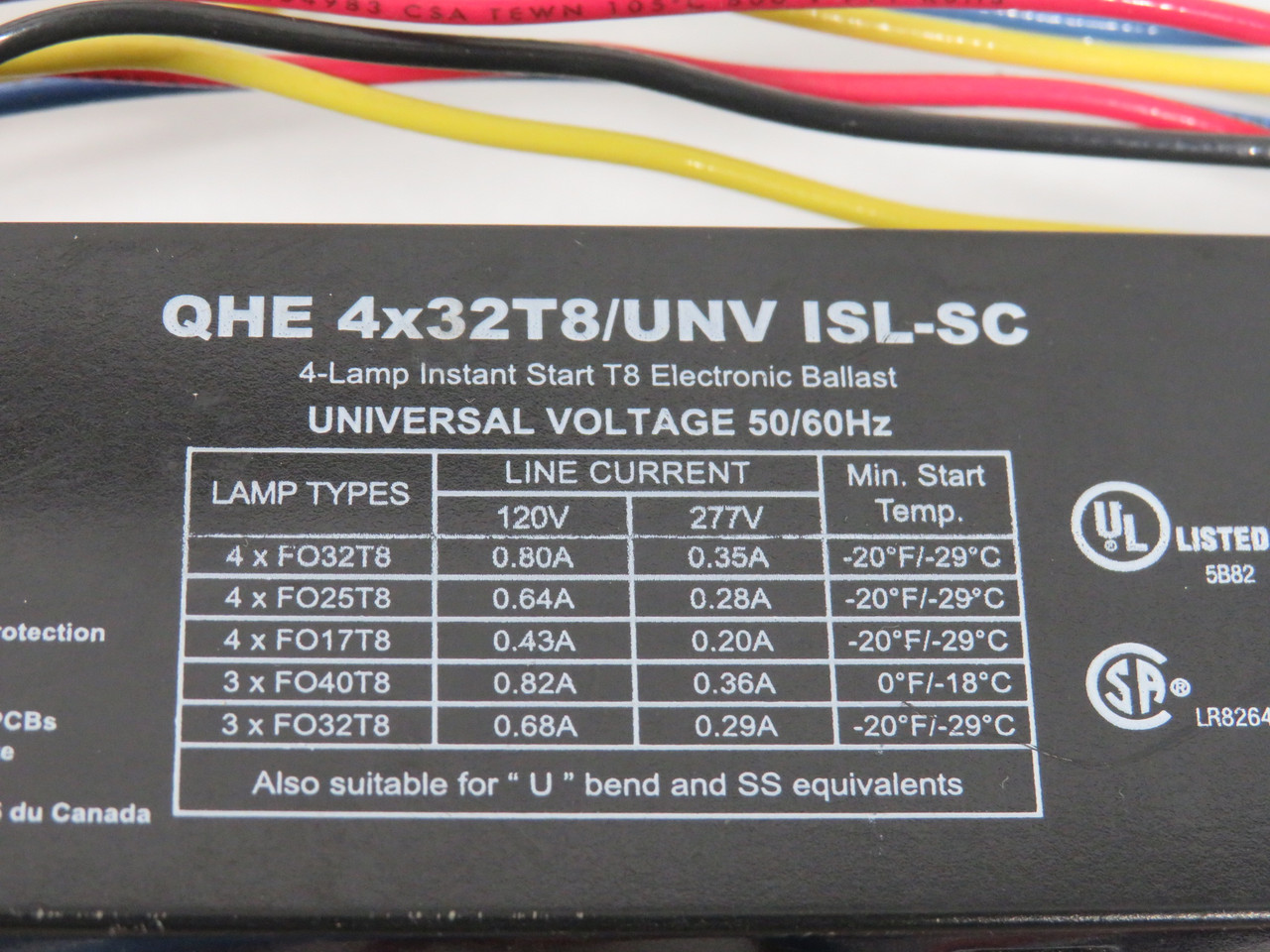 Sylvania QHE4X32T8/UNVISL-SC Instant Start Fluorescent Ballast 120-277V USED