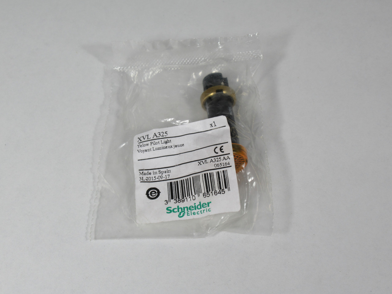 Schneider Electric XVLA325 Pilot Light 12mm 12VDC Yellow Lens NWB