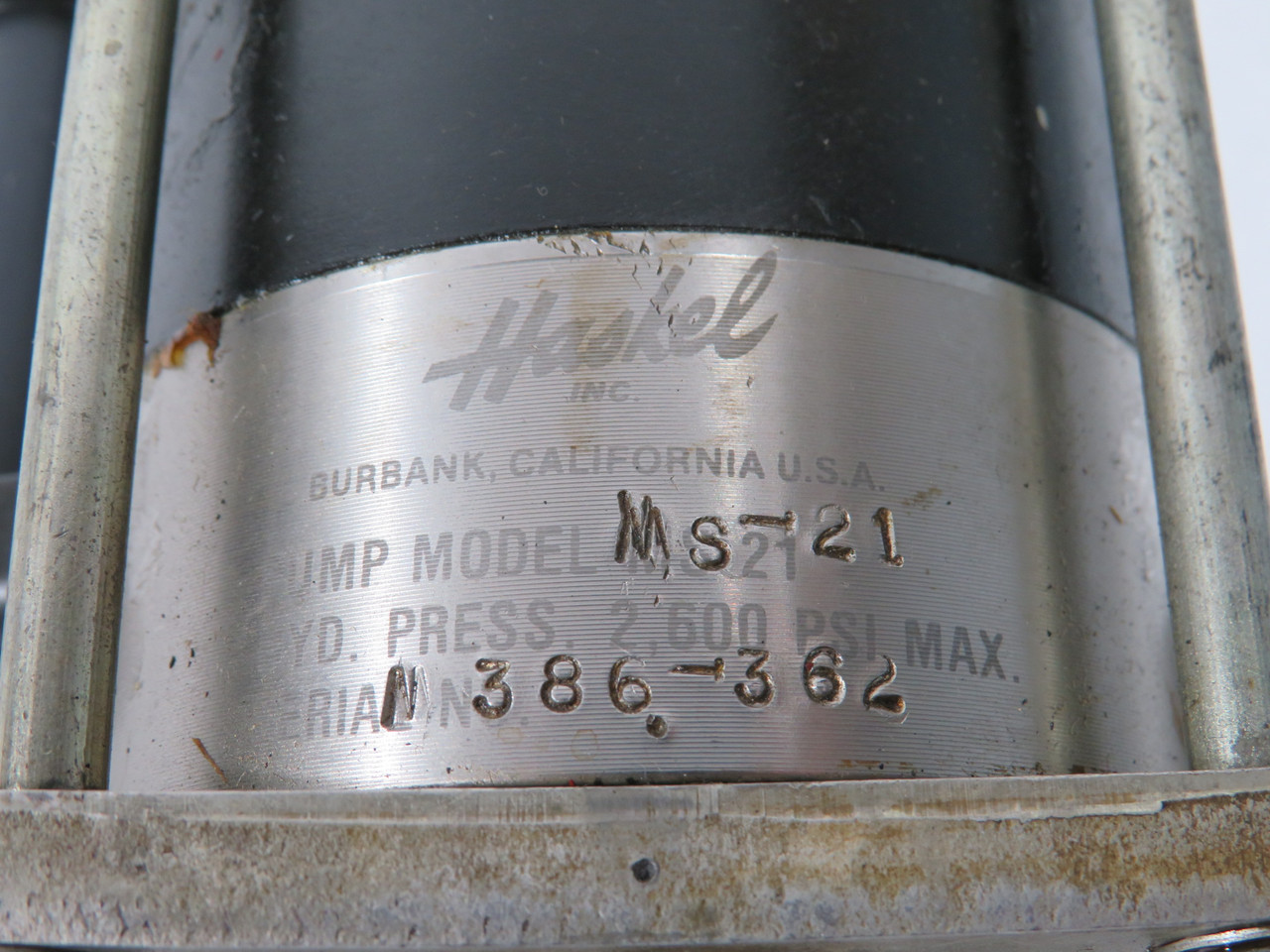 Haskel MS-21 Air-Driven Fluid Pump 2600 psi 21:1 Ratio 1/3HP USED