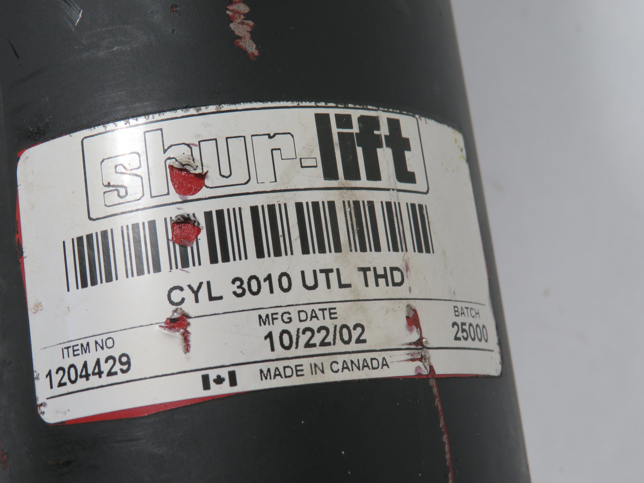 Shur-Lift 1204429 Hydraulic Utility Cylinder 3" B 10" S 3000 psi USED