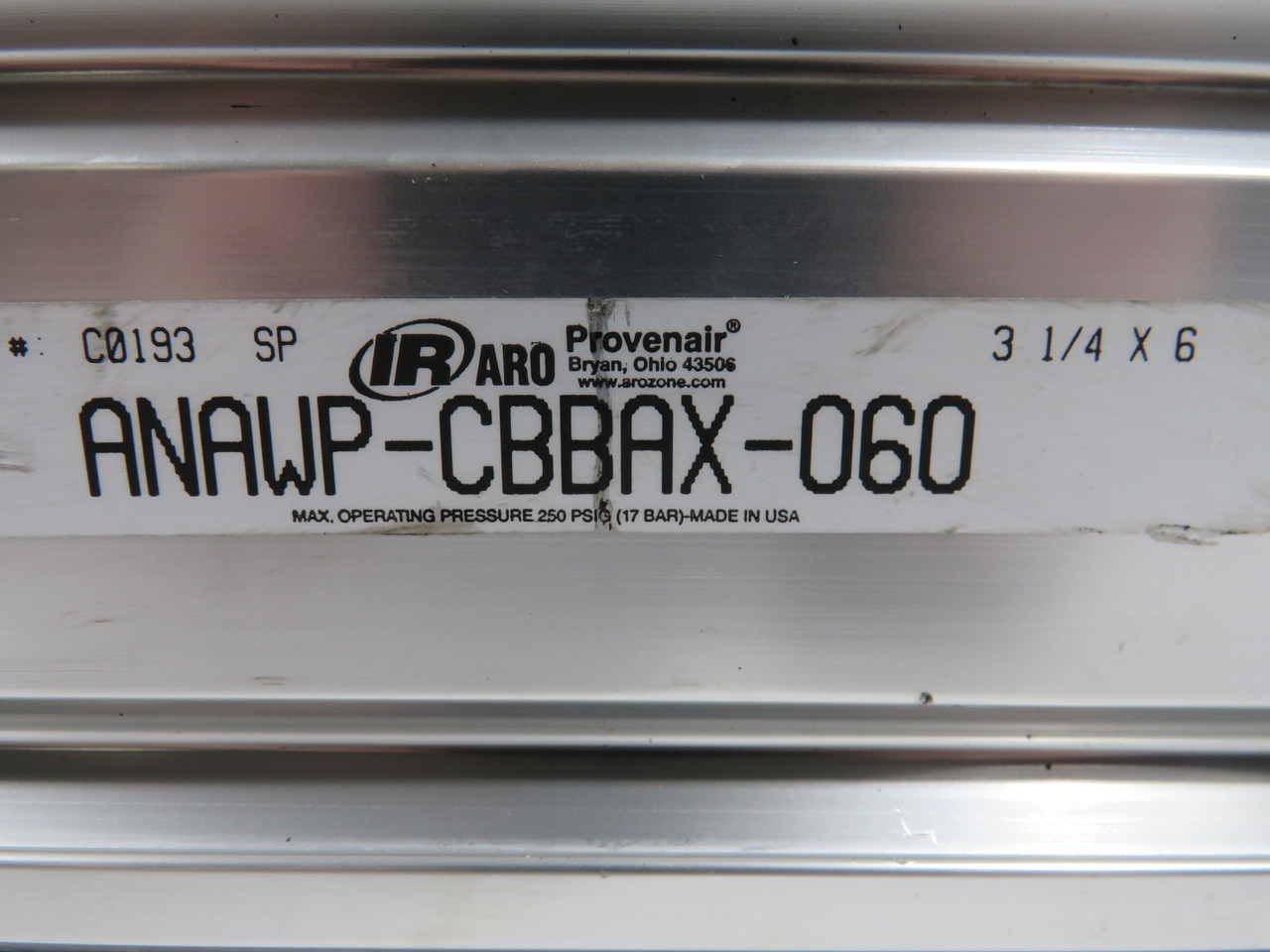 IR Aro ANAWP-CBBAX-060 Air Cylinder 3-1/4" Bore 6" Stroke SHELF WEAR NOP
