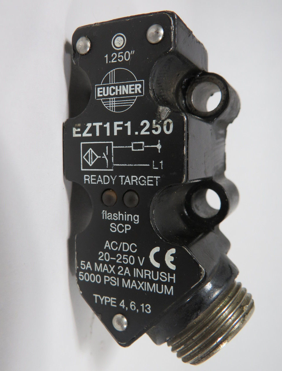 Euchner EZT1F1.250 Proximity Switch 20-250VAC/DC 2/5A 5000 psi 1.250" Stem USED