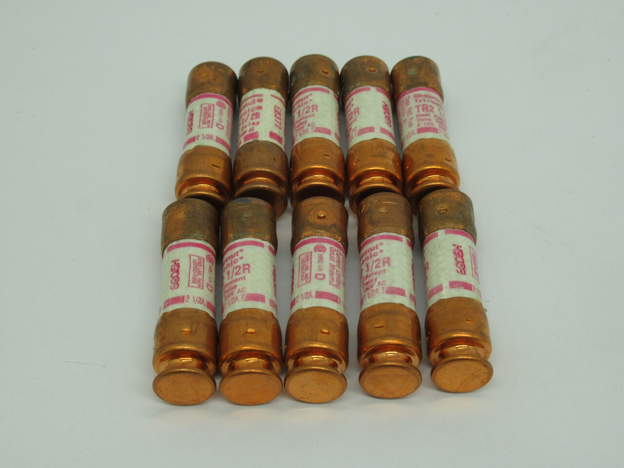 Gould Shawmut TR2-1/2R Trionic Dual Element Fuse 2-1/2A 250VAC *LOT OF 10* USED