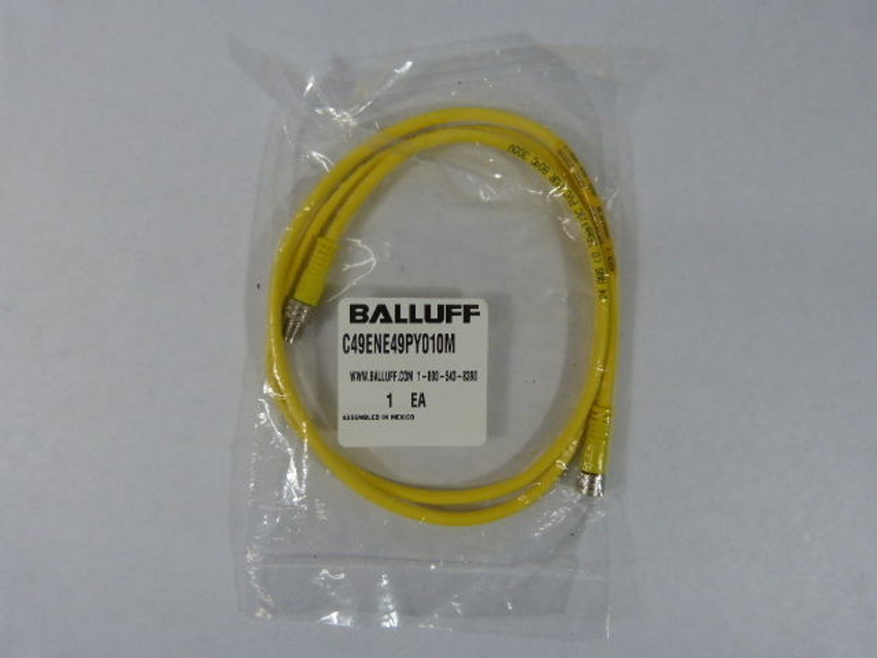 Balluff C49ENE-49-PY-010M Connectivity Cable 60VAC 75VDC 1m NEW