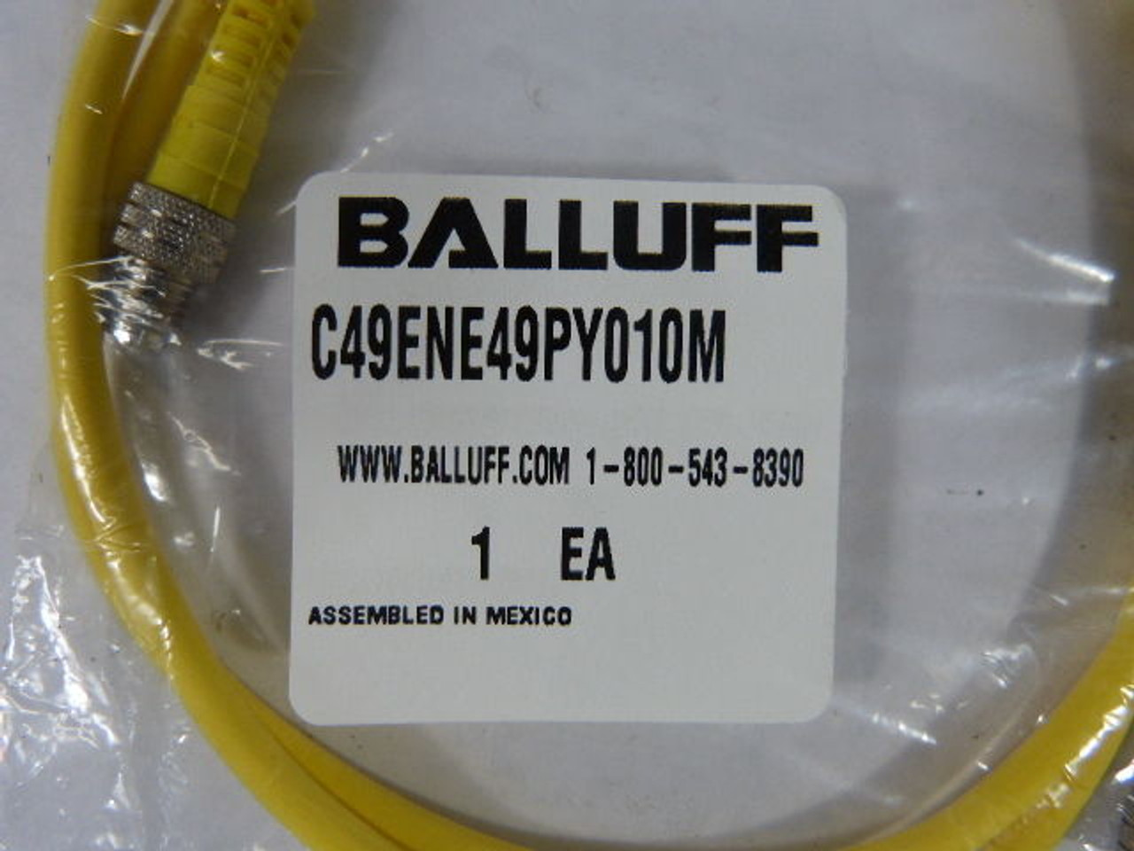Balluff C49ENE-49-PY-010M Connectivity Cable 60VAC 75VDC 1m NEW