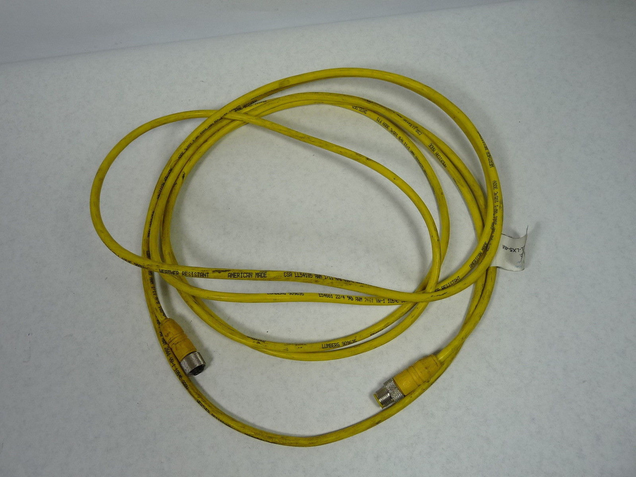 Lumberg RST5-RKT5-635/4M Cordset M12 Straight Male - Female 5P 4M Yellow USED