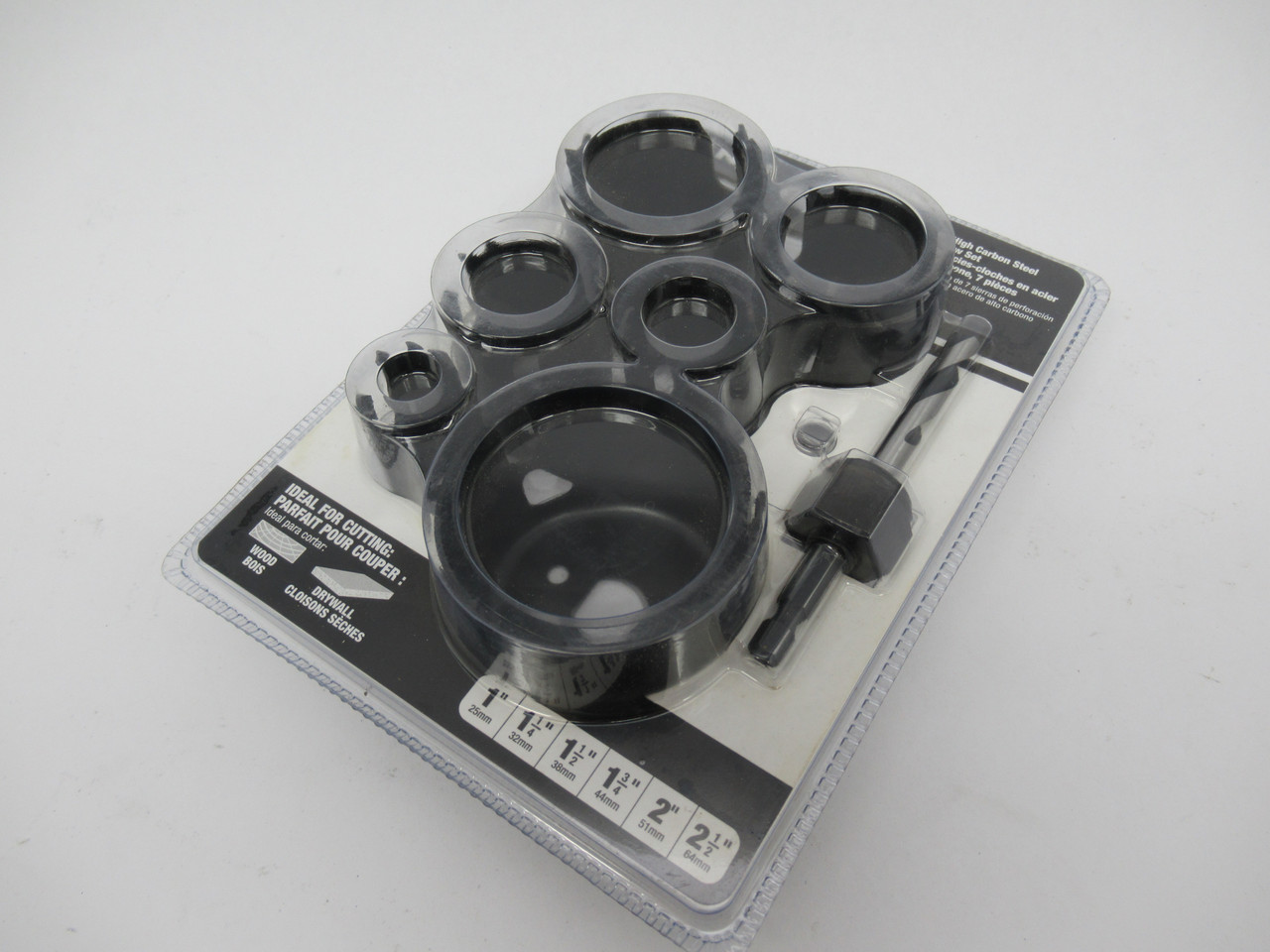 Avanti AHS007S 7-Piece High Carbon Steel Hole Saw Set 1 to 2-1/2" Range NEW
