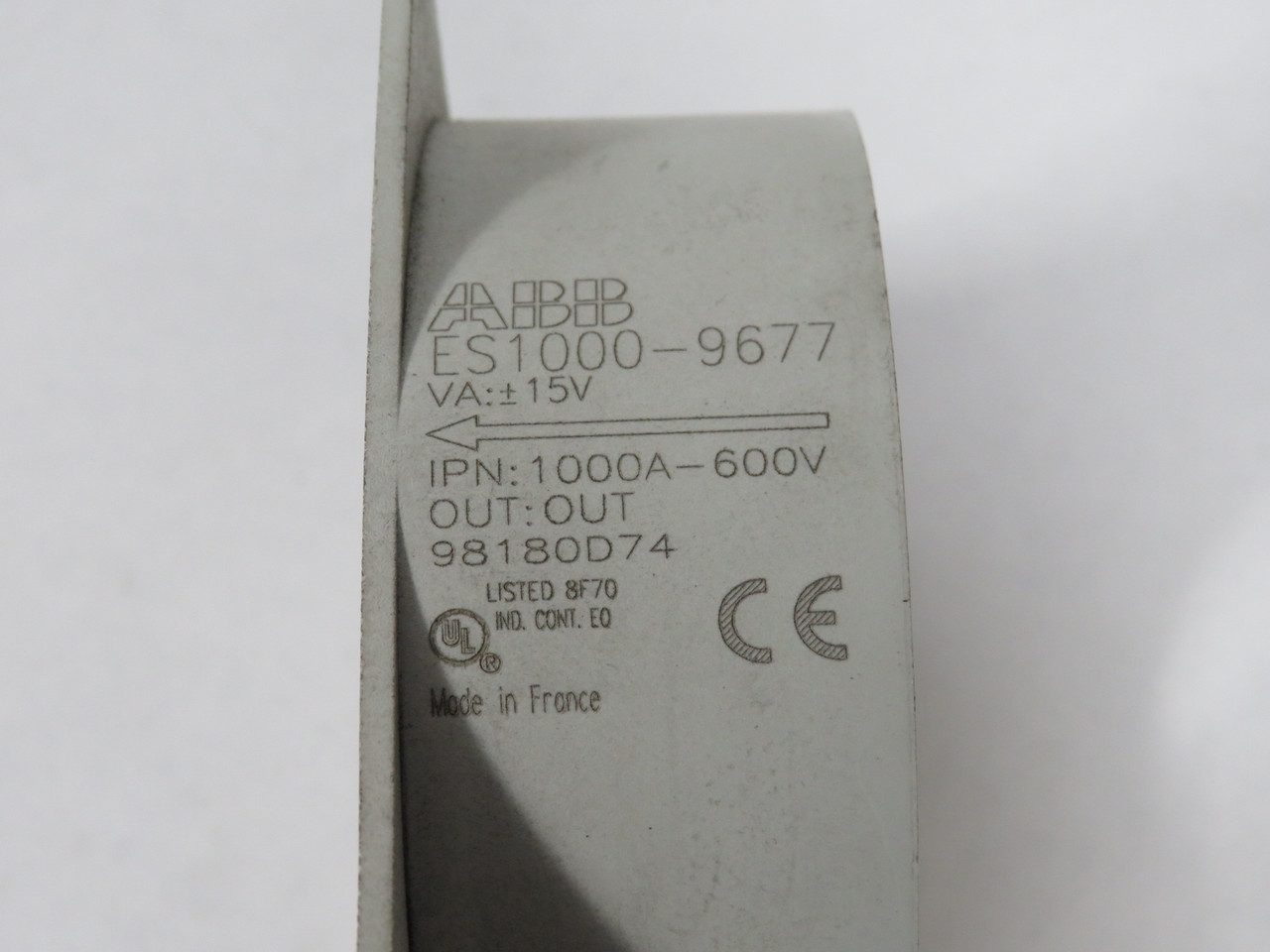 ABB ES1000-9677 Current Transducer 1000A 600V VA: +/- 15V USED