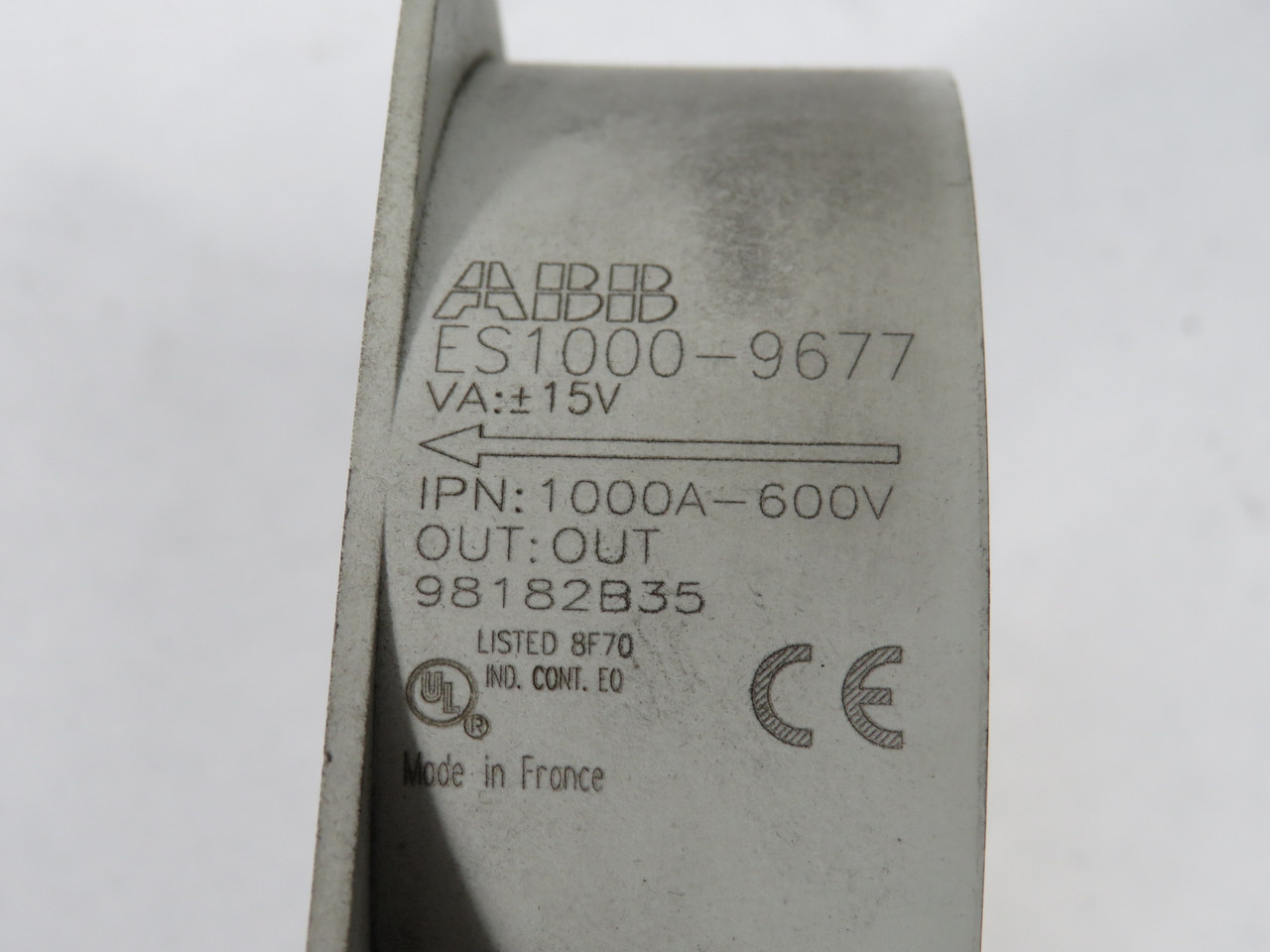 ABB ES1000-9677 Current Transducer 1000A 600V VA: +/- 15V SHELF WEAR USED