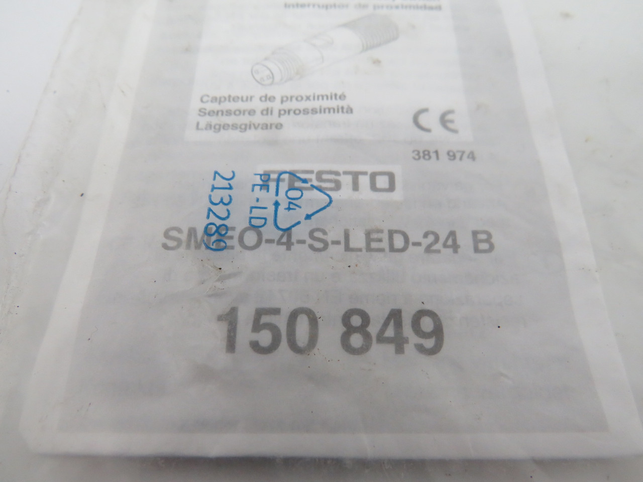 Festo 150849 SMEO-4-S-LED-24-B Proximity Switch 12-27VDC 3-Pin NWB