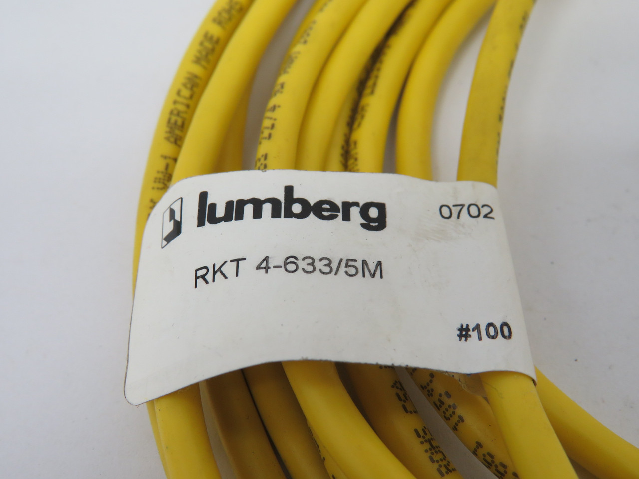 Lumberg RKT4-633/5M Micro Actuator Cable Assembly 4P 4A 250V 4.64mL CUT USED