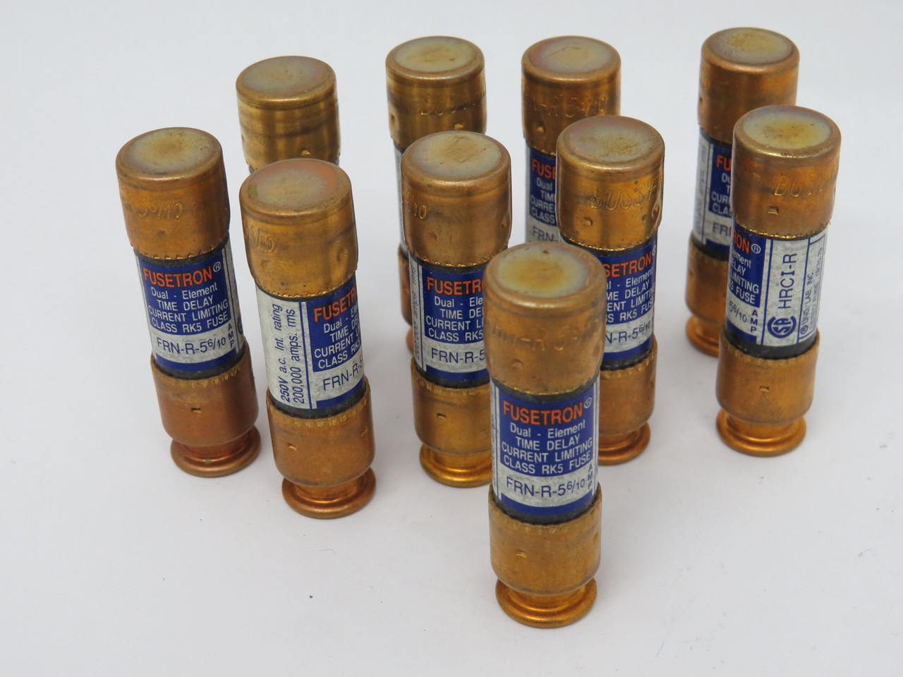 Fusetron FRN-R-5-6/10 Dual Element Time Delay Fuse 5-6/10A 250V 10pk DMG BOX NEW