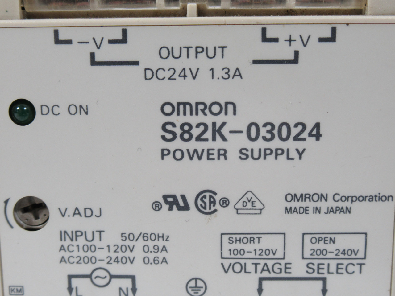Omron S82K-03024 Switch Mode Power Supply 24VDC 1.3A USED