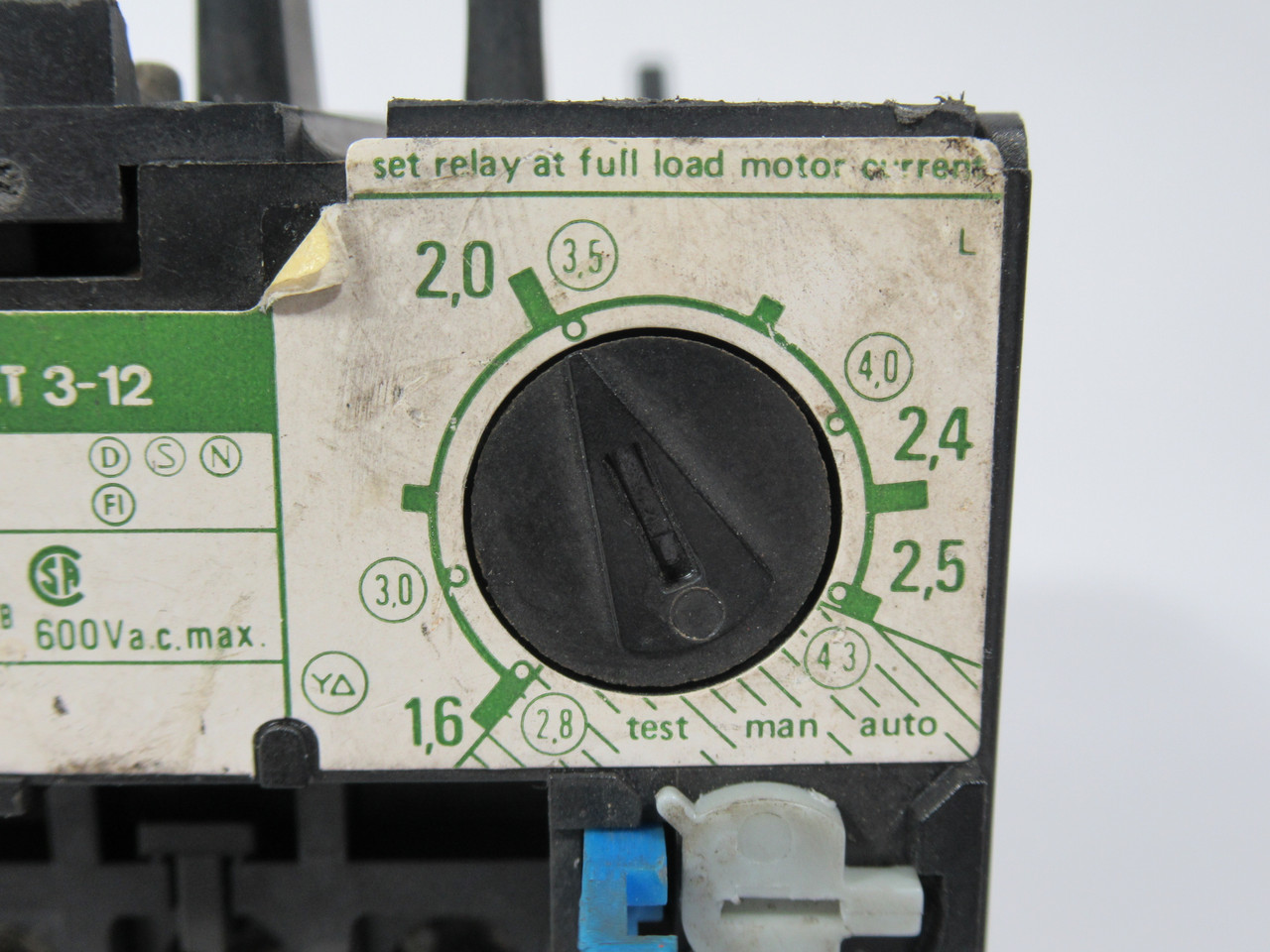 Sprecher + Schuh CT3-12-2.5 Thermal Overload Relay 1.6-2.5A 600VAC CHIPPED USED