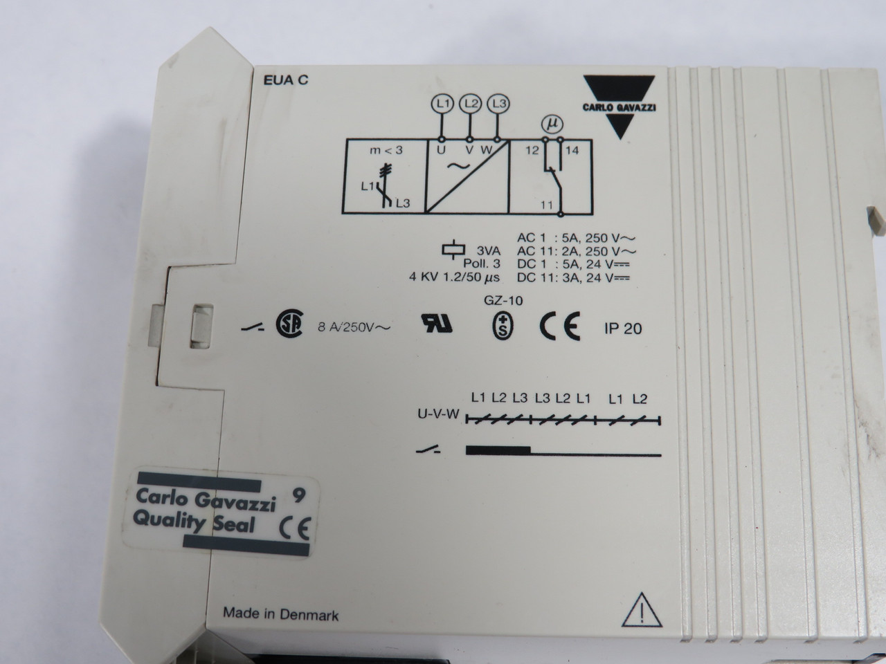 Carlo Gavazzi EUAC220 Monitoring Relay 3Ph 220V 50/60Hz 187-253V USED
