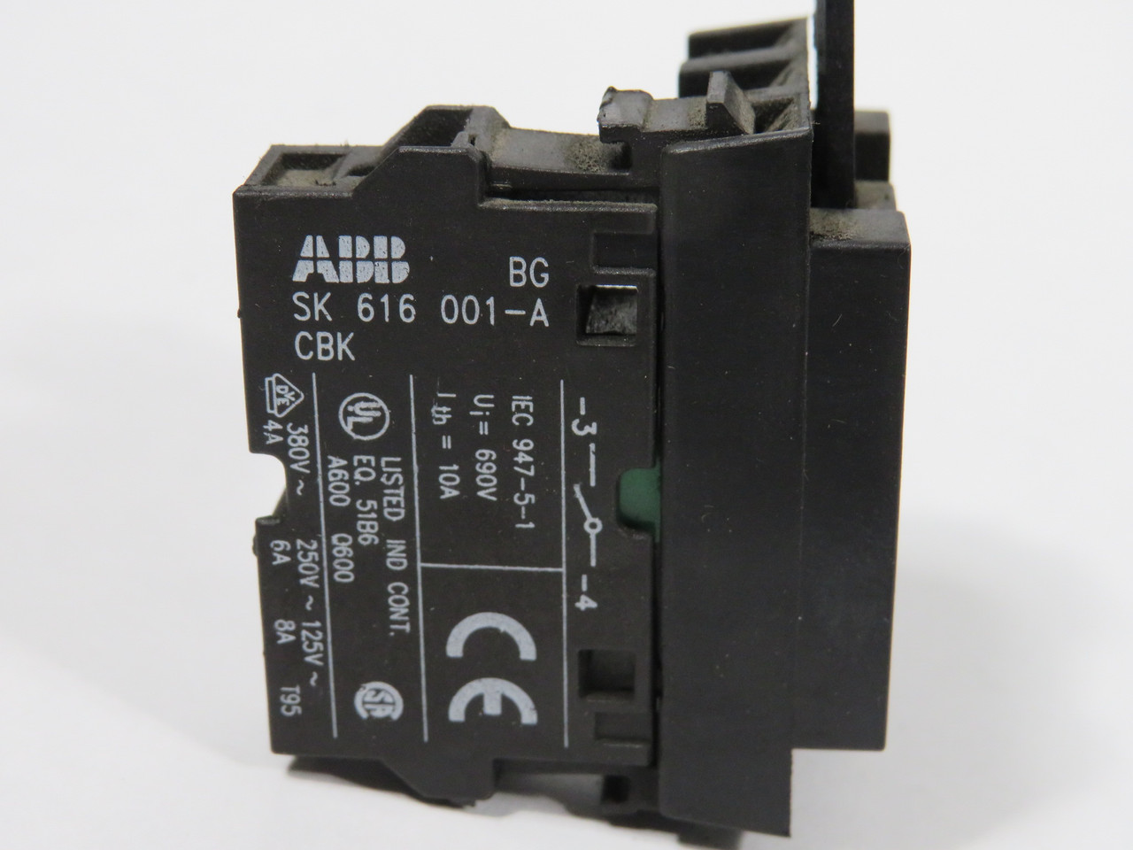 ABB KCBH-10 Contact Block and Holder Assembly 690V 10A 1NO USED