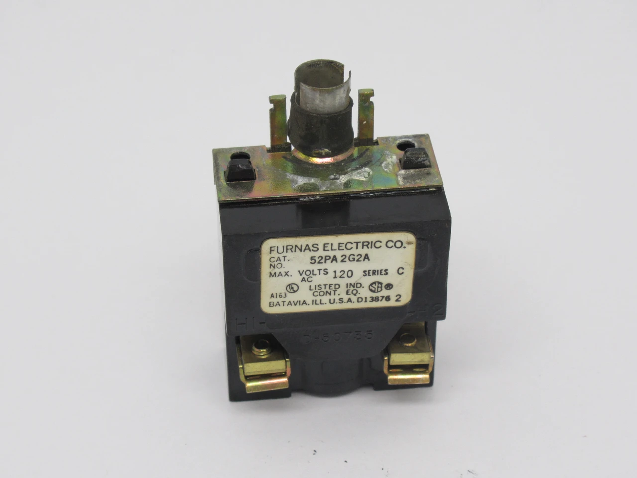 Furnas 52PA2G2A Push Button Contact Block Ser. C 120VAC *NO OPERATOR HEAD* USED