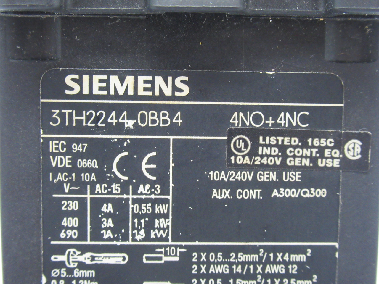 Siemens 3TH2244-0BB4 Contactor Assembly w/ 3TX4431-2A 4NO+3NO+1NC CUSTOM USED