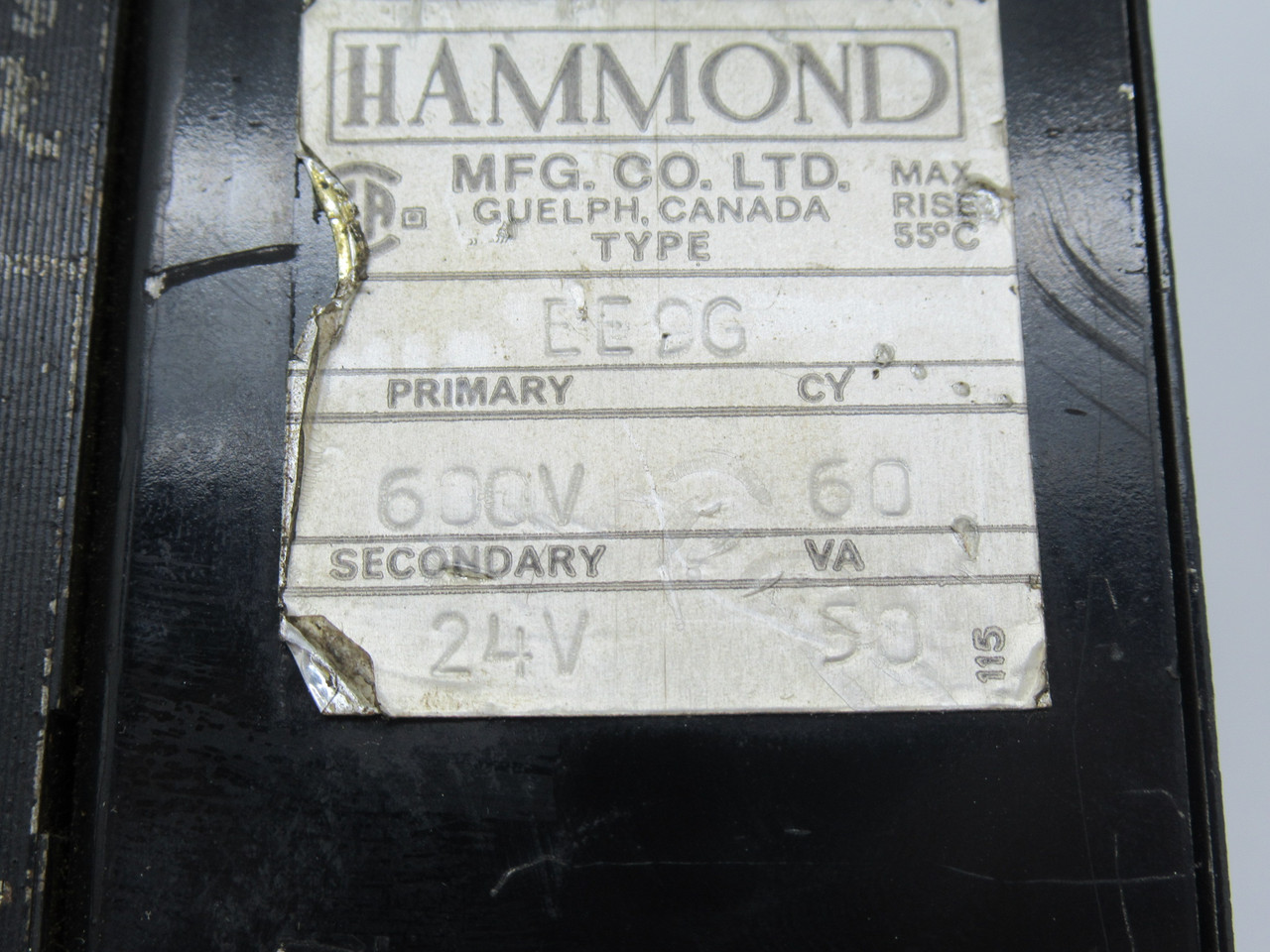Hammond EE9G Transformer 50VA Pri 600V 60Hz Sec 24V SHELF WEAR USED