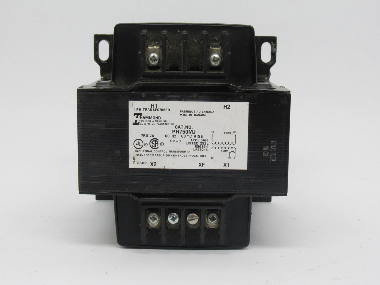 Hammond PH750MJ Control Transformer 750VA Pri 240V Sec 120V 60Hz USED