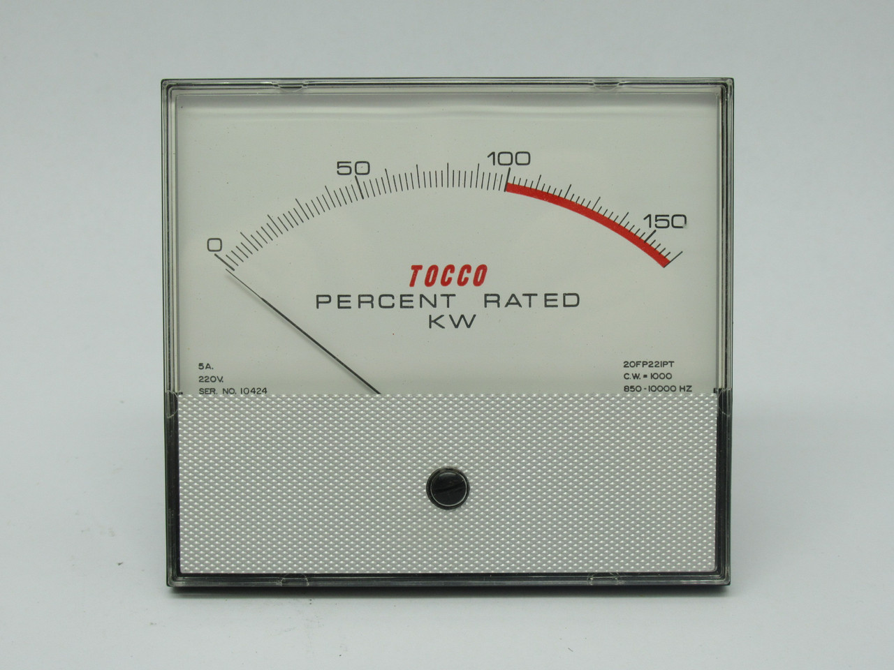 Triplett 20FP221PT Tocco Percent Rated Panel Meter 0-160kW 5A 220V BOX DMG NOP