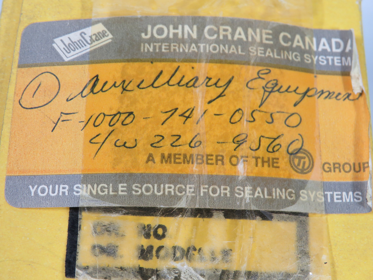 John Crane F-1000-741-0550 Auxiliary Equipment C/W 226-9560 NEW