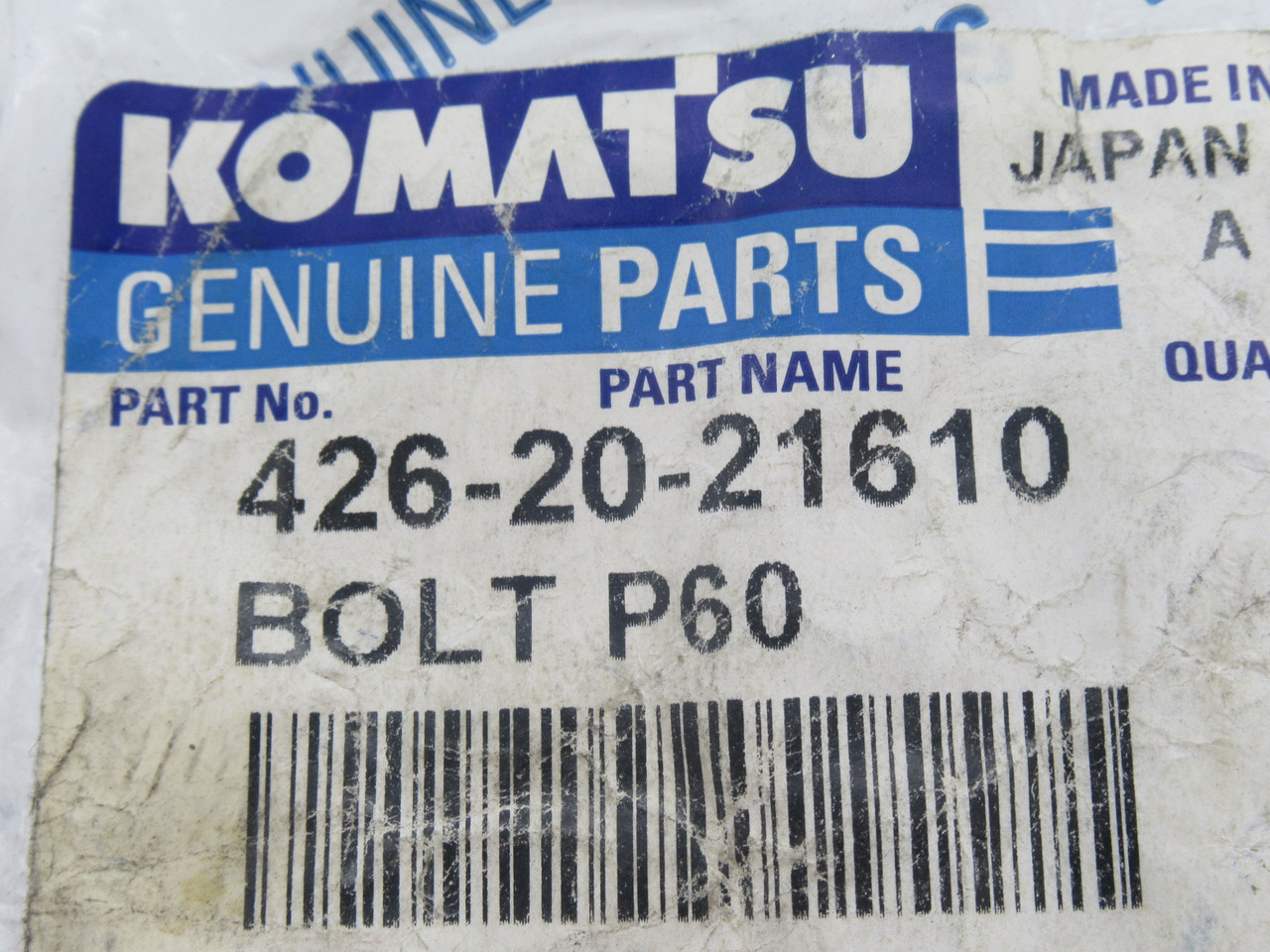 Komatsu 426-20-21610 Bolt P60 NWB