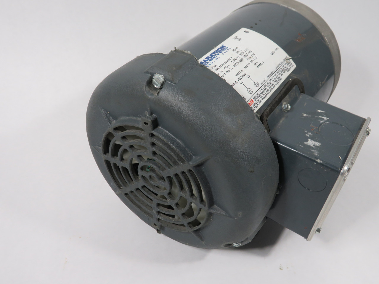 Marathon 1HP 1725RPM 575V 56HC-70 TEFC 3Ph 1.45FLA 60Hz USED