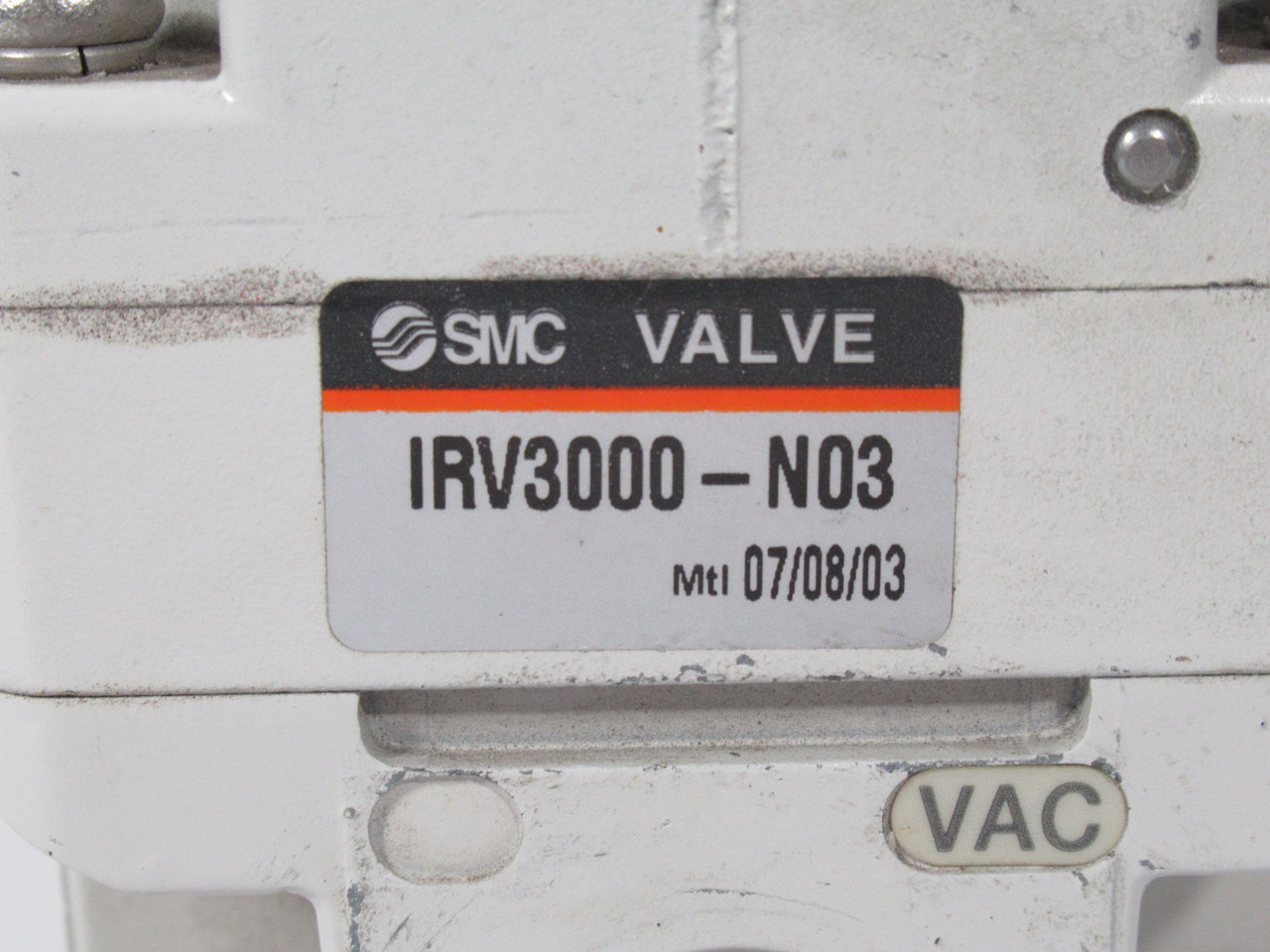 SMC IRV3000-N03 Vacuum Regulator 3/8" NPT -100-1.3kPa USED