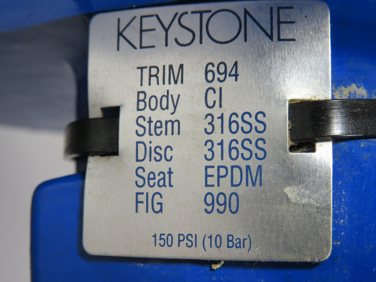 Keystone 990-0200W0A10010-I0S00S0E000K Butterfly Valve DN200 8" C/W Handle USED
