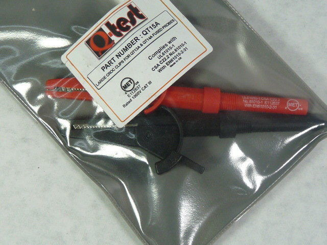 Q-Test QT15A Large Croc Clips for QT13/14A Fused Probe Kit NEW