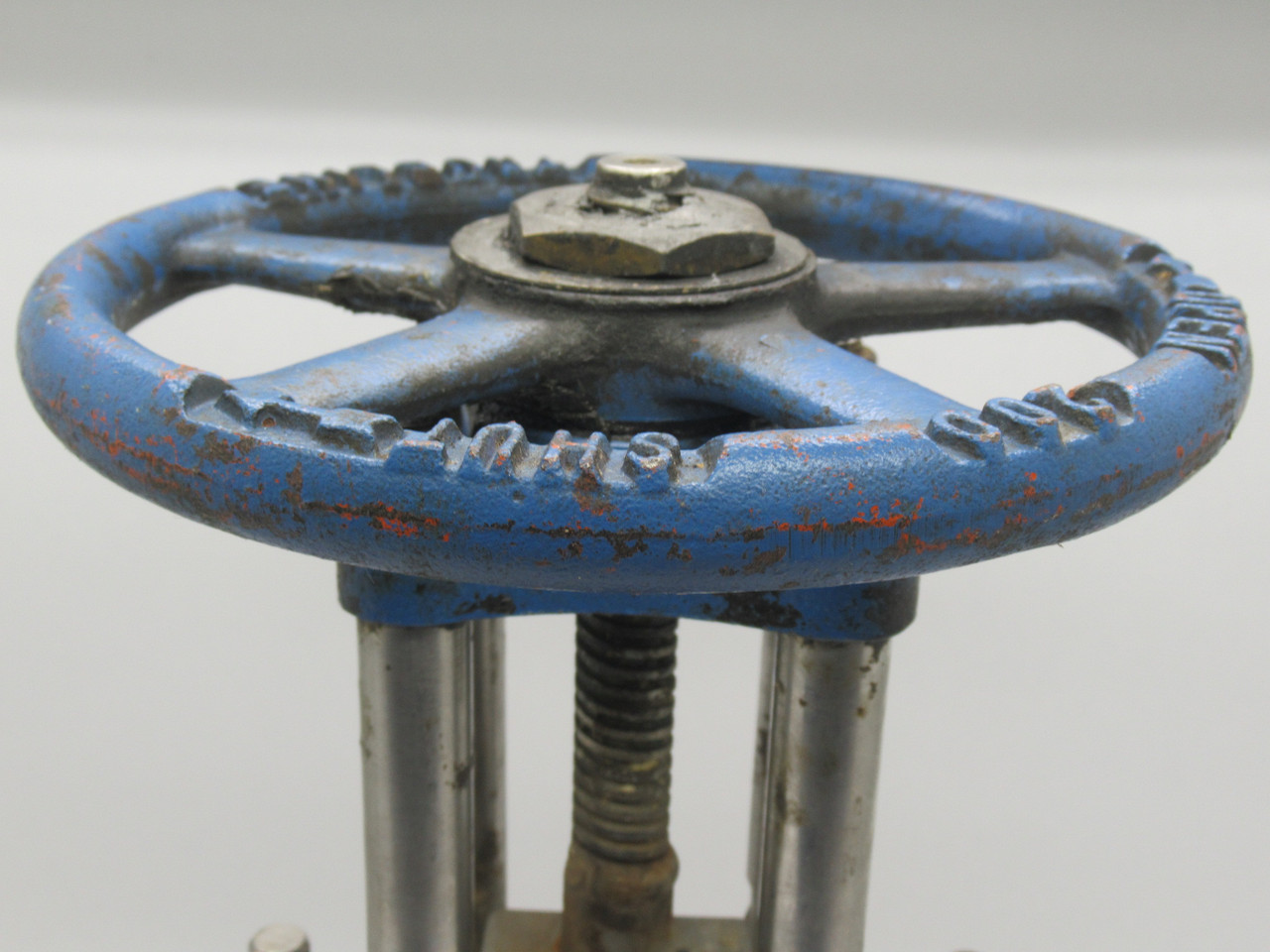 Trueline KF8112-0300-TW-H Knife Gate Valve Size 3" 4 Bolt Blue COS DMG USED