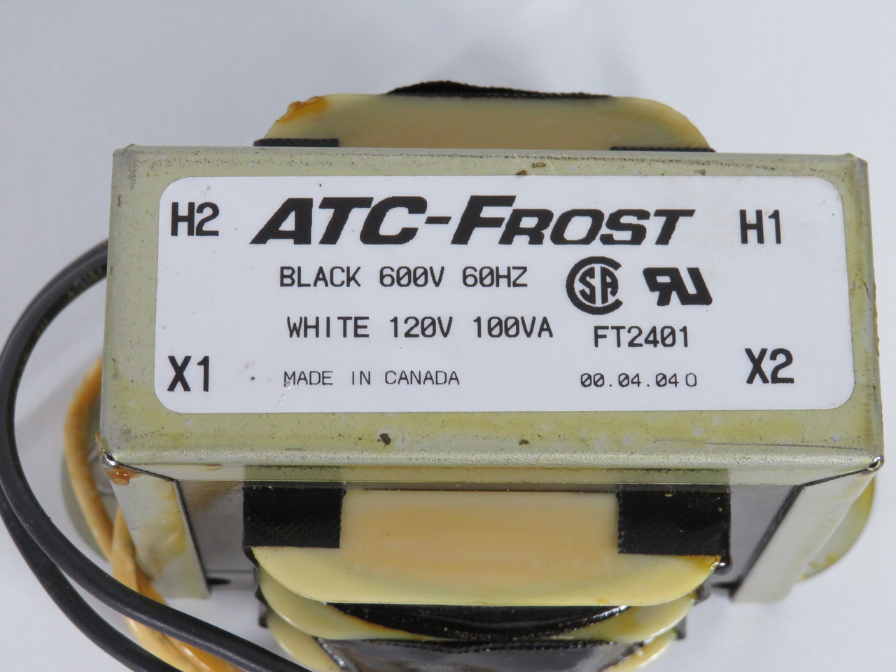 ATC-Frost FT2401 Transformer 100VA Black: 600V 60Hz White: 120V USED