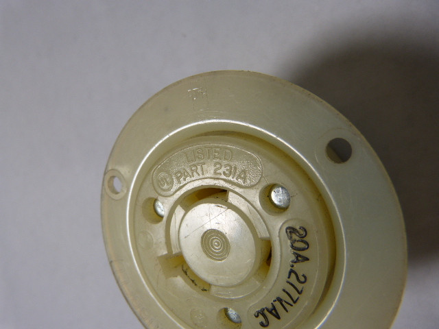 Hubbell HBL2336 Flanged Receptacle 20A 277VAC 2P 3W USED