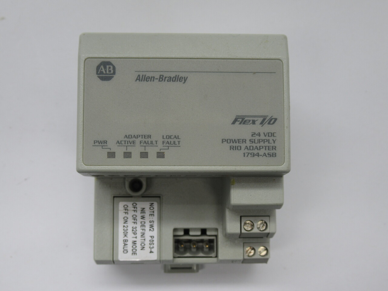 Allen-Bradley 1794-ASB Ser. E Flex I/O Adapter Rev. A01 F/W Rev. E 24VDC USED