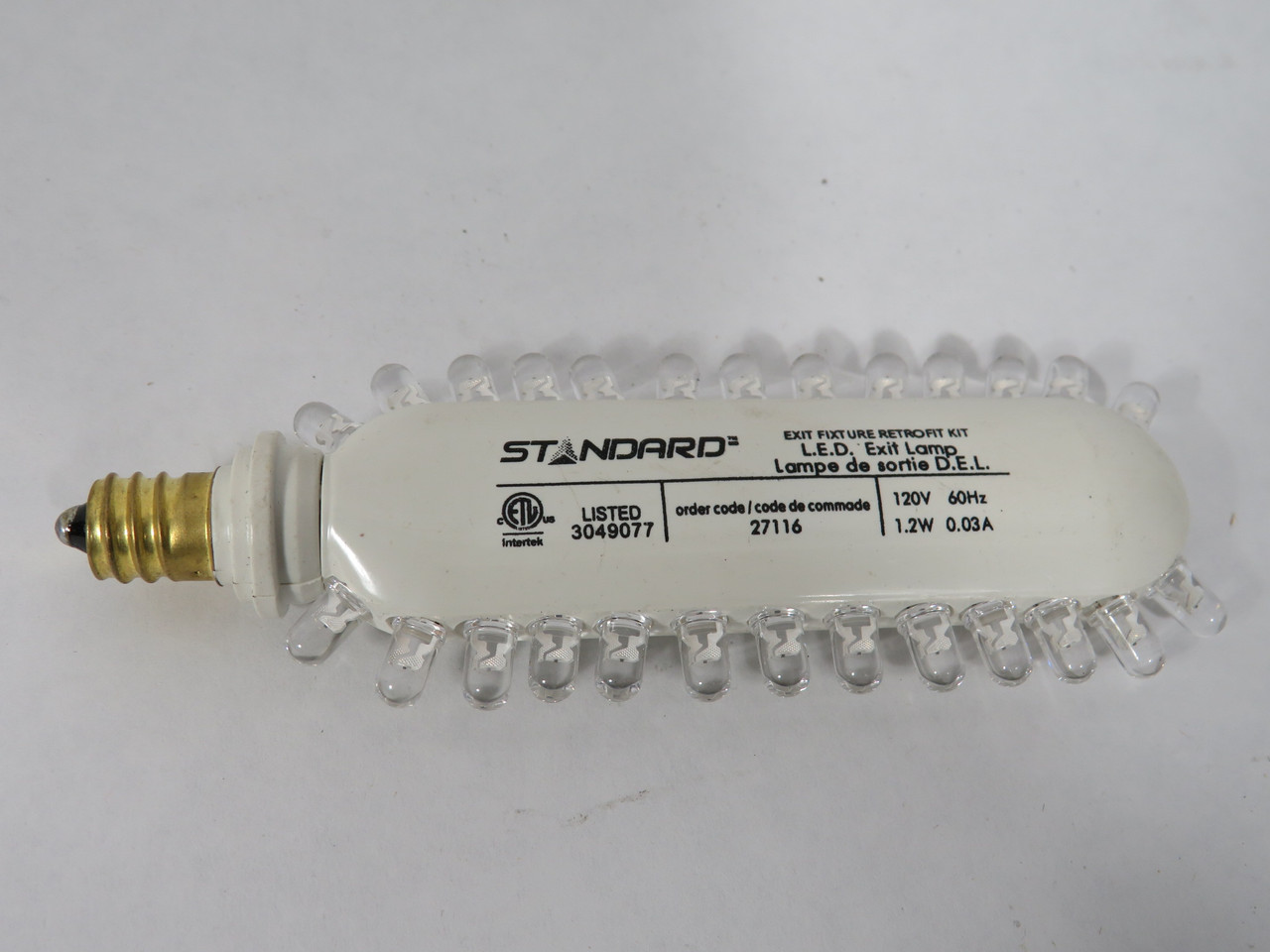 Standard 27116 LED Exit Bulb Retrofit Kit 1.4W 120V 10-Pack MISSING ADAPTERS NEW
