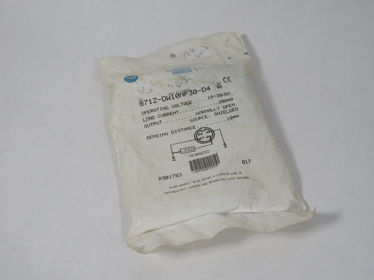 Allen-Bradley 871Z-DW10NP30-D4 Ser A Proximity Sensor 10-30VDC 200mA 10mm NO NWB
