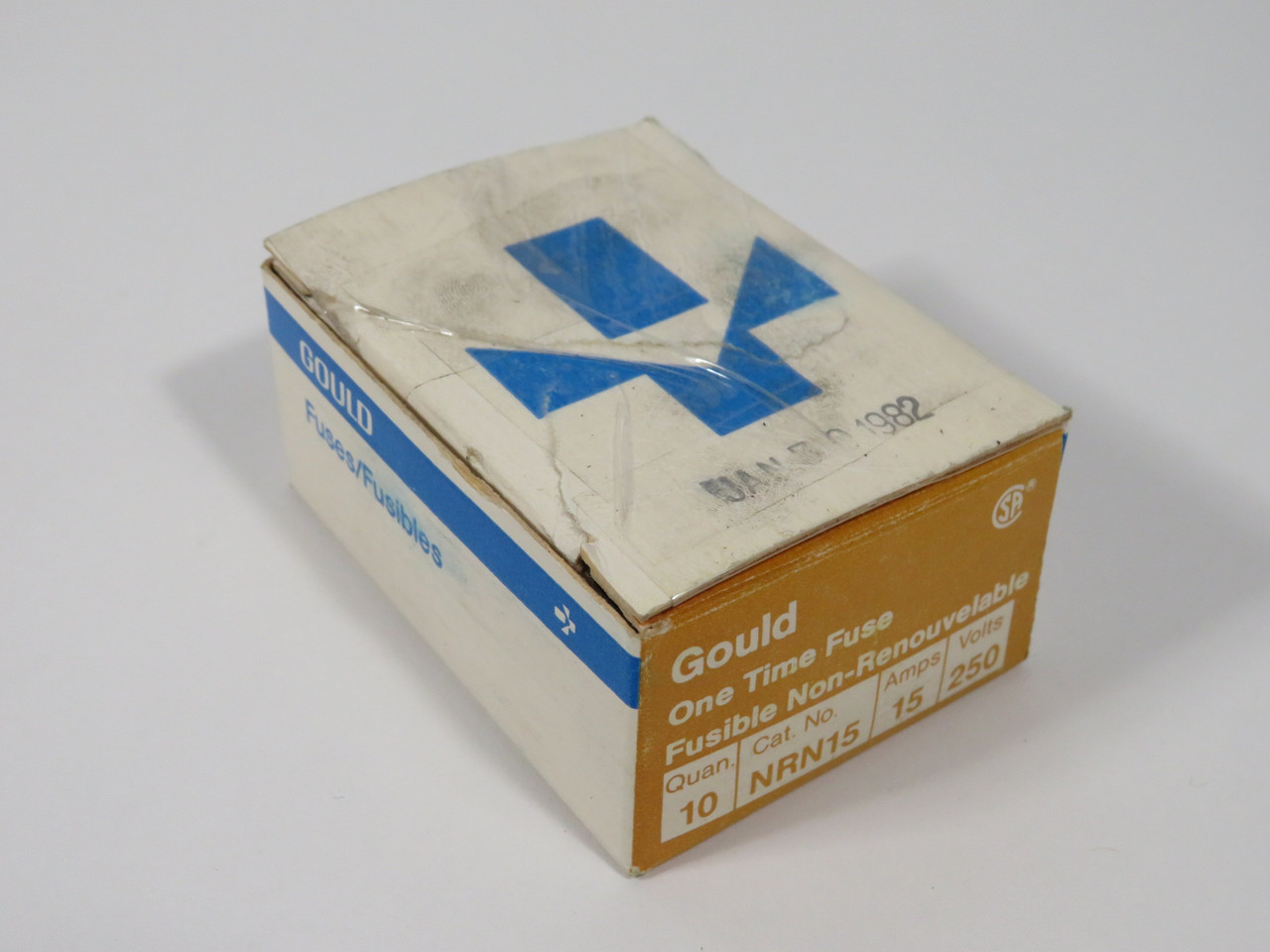 Gould Shawmut NRN15 One-Time Fuse 15A 250V 10-Pack BOX DAMAGE NEW
