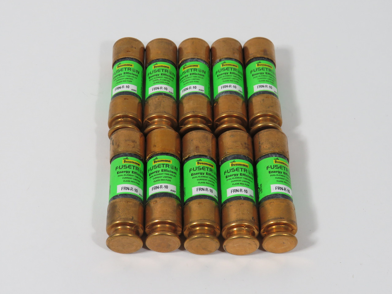 Bussmann Fusetron FRN-R-10 Dual Element Time Delay Fuse 10A 250V 10-Pack NEW