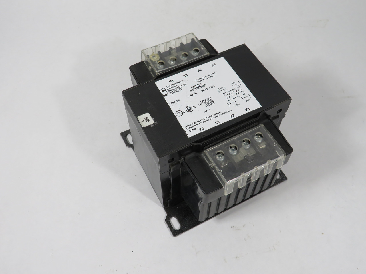 Hammond PH1000QP Control Transformer 1000VA 60Hz Pri:240/480V Sec:120/240V USED